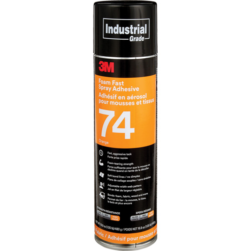 Foam & Fabric Spray Adhesive, Orange, Aerosol Can Cintas