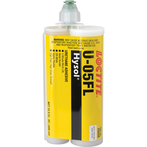 Adh&eacute;sif ur&eacute;thane Hysol U-05FL, Deux composants, Cartouche double, 622 g, Blanc cass&eacute; Cintas