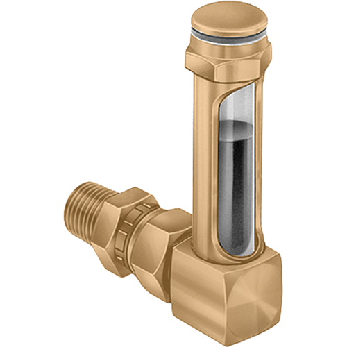 Indicateurs de niveau &agrave; liquide en laiton - Raccords universels, Filet&eacute;, 8-11/16" lo, 225°F (107,22° C) Cintas