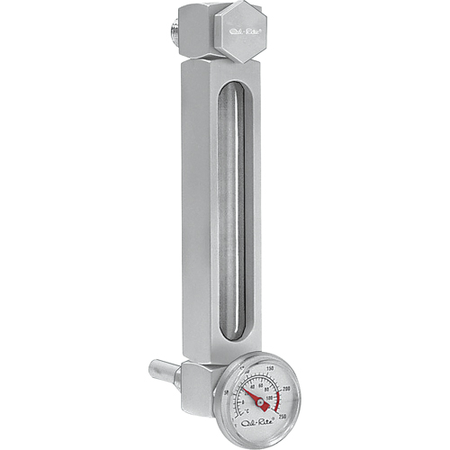 Indicateur de niveau &agrave; liquide en Aluminium, Filet&eacute;, 9" lo, 205°F (96,11° C) Cintas
