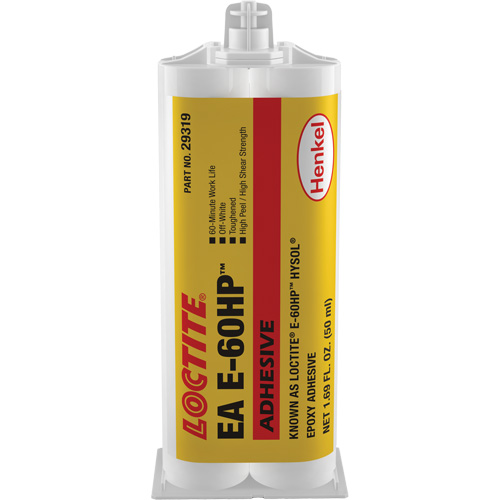 E-60HP Hysol&reg; Epoxy Adhesive, 50 ml, Dual Cartridge, Two-Part, Off-White Cintas