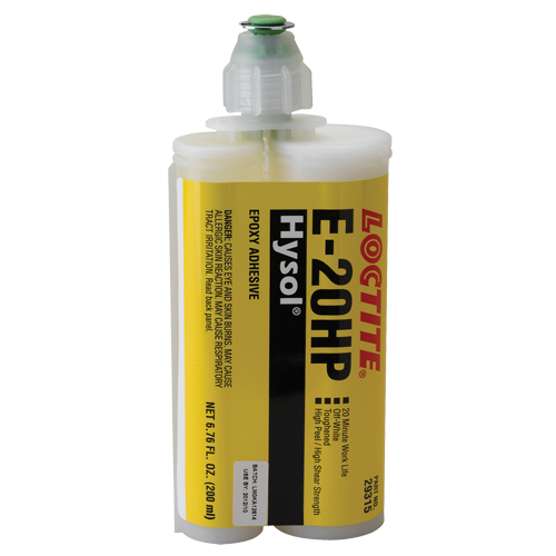 Adh&eacute;sifs structuraux &agrave; s&eacute;chage rapide E-20P, 200 ml, Cartouche double, Deux composants, Blanc Cintas