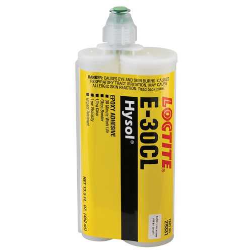 E-30CL Glass Bonder Structural Adhesive, 200 ml, Dual Cartridge, Two-Part, Ultra Clear Cintas