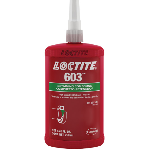 Loctite&reg; 603 Retaining Compound, 250 ml, Bottle, Green Cintas