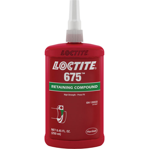 Loctite&reg; 675 Threadlocker, 250 ml, Bottle, Green Cintas