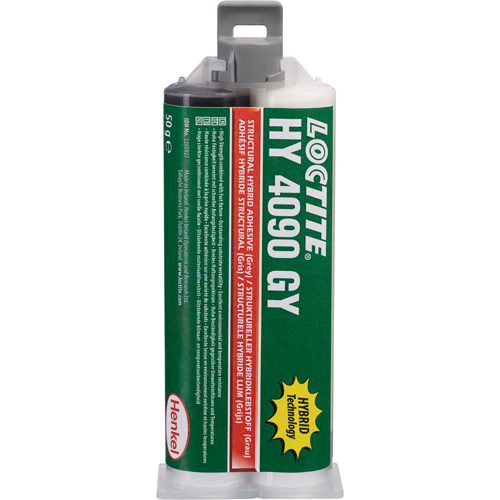 Adh&eacute;sif hybride pour r&eacute;parations structurales HY 4090 GY, Deux composants, Cartouche double, 50 g, Gris Cintas