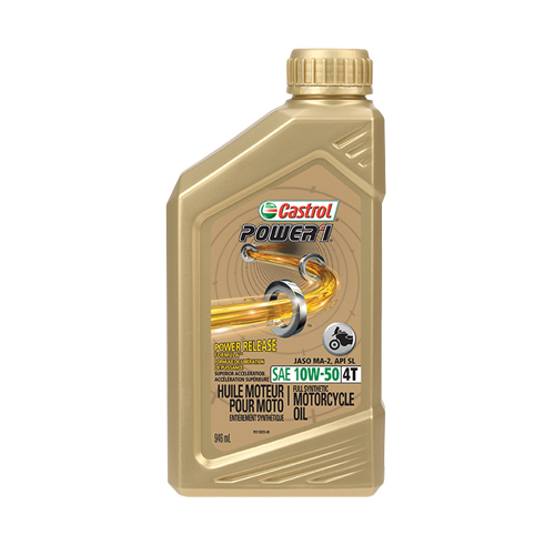 Huile pour moteur de moto 10W50 POWER 1, 946 ml, Bouteille Cintas