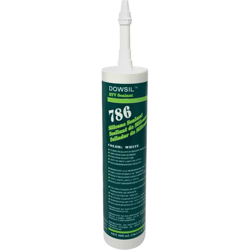 Agent d'&eacute;tanch&eacute;it&eacute; &agrave; base de silicone Dowsil 786, 300 ml, Cartouche, Blanc Cintas