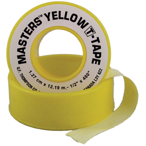 Ruban T, 260" lo x 1/2" la, Jaune Cintas