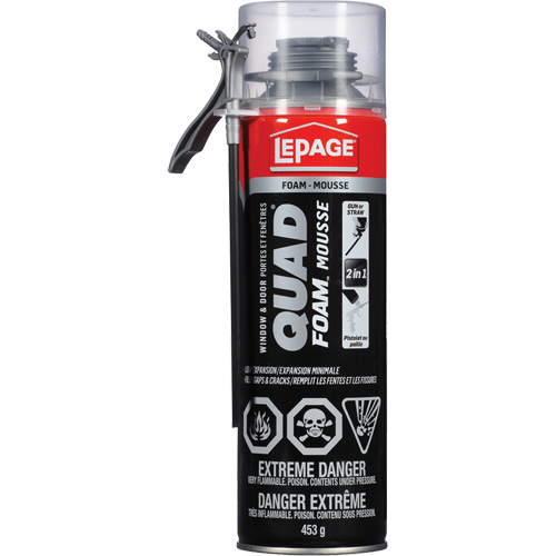Quad&reg; Foam Window & Door Installation Foam, Aerosol Can, Tan Cintas