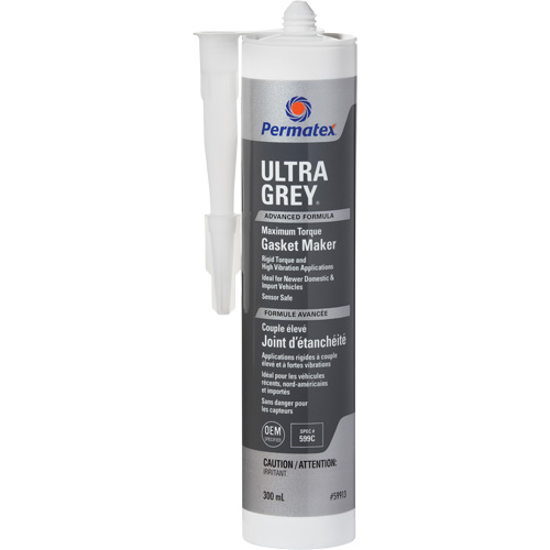 Compos&eacute; &agrave; joints de silicone RTV rigide pour couple &eacute;lev&eacute; Ultra Grey, Cartouche, Gris Cintas