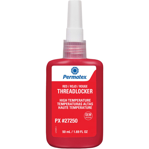 Adh&eacute;sif frein-filet pour temp&eacute;ratures &eacute;lev&eacute;es, Rouge, &eacute;lev&eacute;, 50 ml, Bouteille Cintas