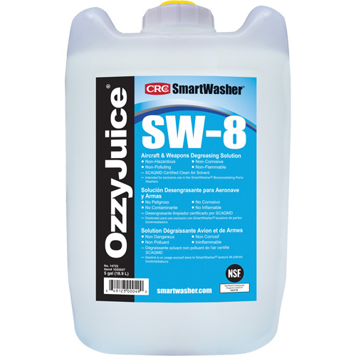Solution de d&eacute;graissage pour avions et armes SW-8 SmartWasher Ozzyjuice, Cruche Cintas