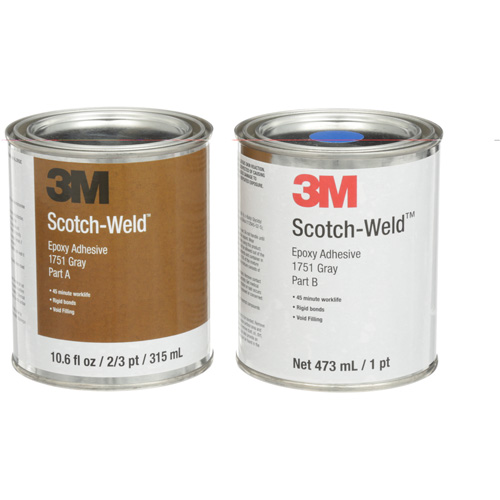Adh&eacute;sif Scotch-Weld, 16 oz liq., Tube, Deux composants, Gris Cintas