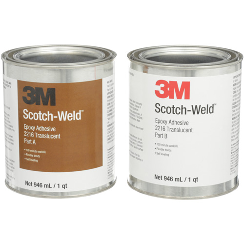 Adh&eacute;sif Scotch-Weld, 32 oz liq., Trousse, Deux composants, Translucide Cintas