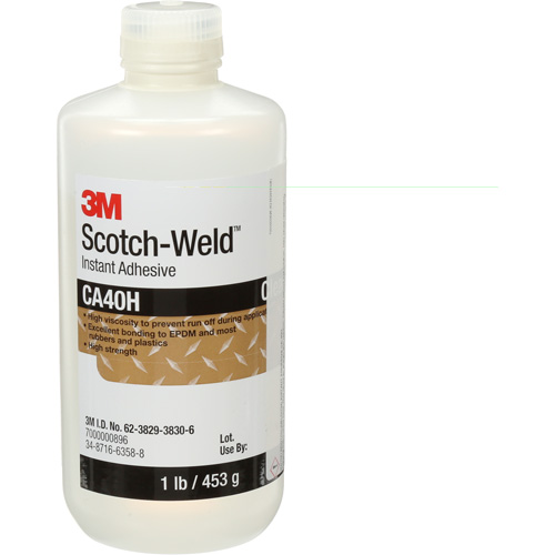 Colle instantan&eacute;e Scotch-Weld, Transparent, Bouteille, 1 lb Cintas