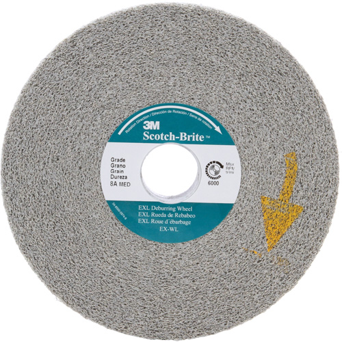 Scotch-Brite EXL Deburring Wheels, 6" x 1", 1" Arbor, Aluminum Oxide Cintas
