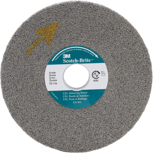 Scotch-Brite EXL Deburring Wheel, 8" x 1", 3" Arbor Cintas