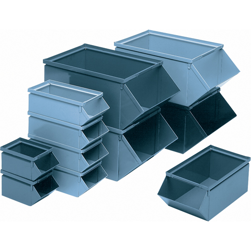 Steel Bin, 100 lbs. Cap., 4-1/2" W x 8" D x 4-1/2" H, Blue Cintas