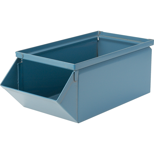 Steel Bin, 100 lbs. Cap., 4-1/2" W x 8" D x 4-1/2" H, Blue Cintas