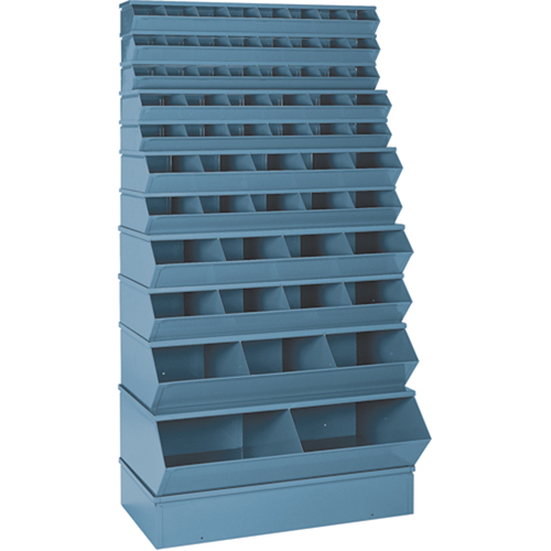 Bacs sectionnels superposables, Cap. 100 lb, 37" la x 8" p x 4-1/2" h, Bleu Cintas