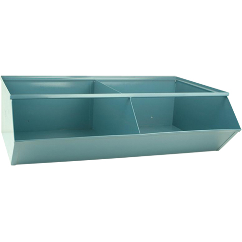 Bacs sectionnels superposables, Cap. 100 lb, 37" la x 24" p x 11" h, Bleu Cintas