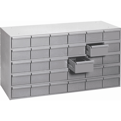 Casiers &agrave; tiroirs industriels, 30 tiroirs, 33-3/4" la x 11-3/4" p x 21-1/8" h, Gris Cintas