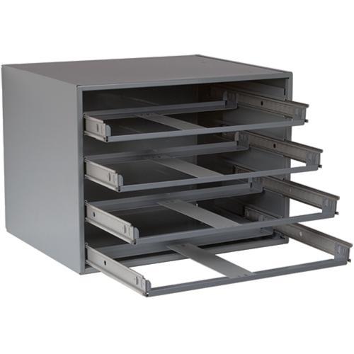 Compartment Box Cabinets, Steel, 4 Slots, 20" W x 15-3/4" D x 15" H, Grey Cintas