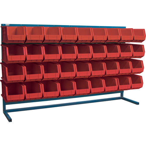 Louvered Rack with Bins, 36 Bins, 72" W x 15" D x 40" H Cintas