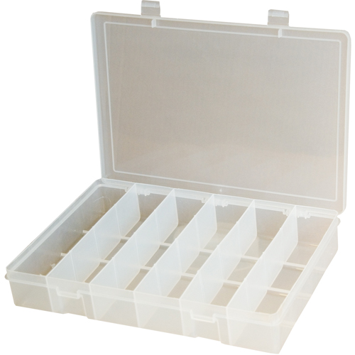 Boîtes &agrave; compartiments compactes en polypropyl&egrave;ne, 11" la x 6-3/4" p x 1-3/4" h, 6 compartiments Cintas