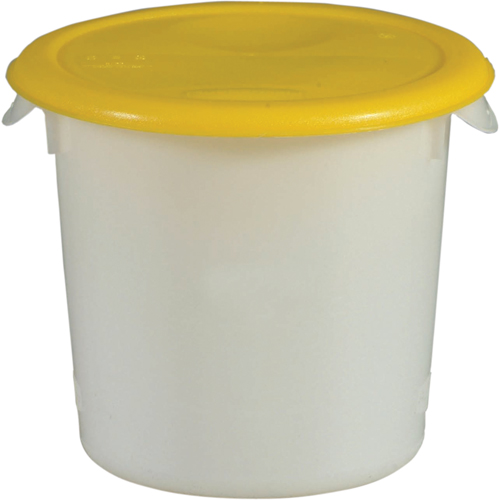 Round Storage Containers, 7-4/5" H x 8-1/2" D, 3.79 L Capacity, White Cintas