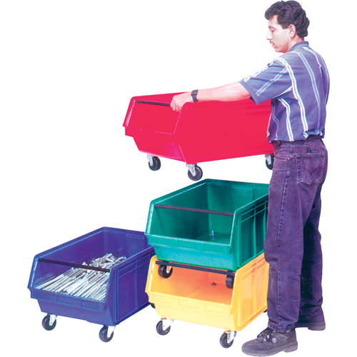 Mobile Giant Stacking Bin, 11-7/8" H x 18-3/8" W x 29" D, 150 lbs. Capacity, Red Cintas