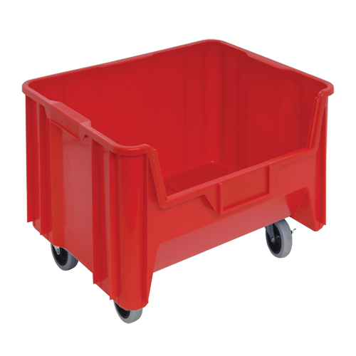 Bac g&eacute;ant mobile empilable, 12-7/16" ha x 19-7/8" la x 15-1/4" p, Capacit&eacute; de 250 lb, Rouge Cintas