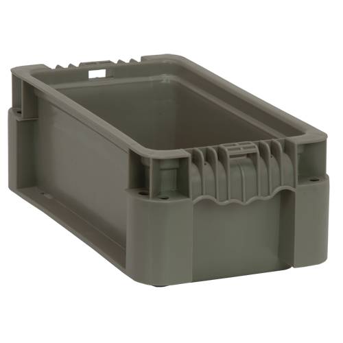 Contenant pliable et empilable, 7" la x 12" p x 5" h, Gris Cintas