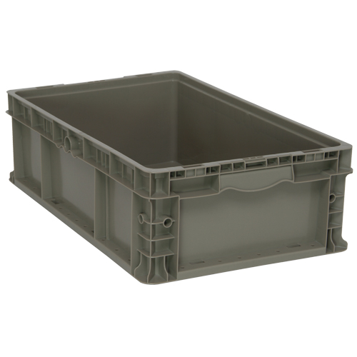 Contenant pliable et empilable, 15" la x 24" p x 7,5" h, Gris Cintas