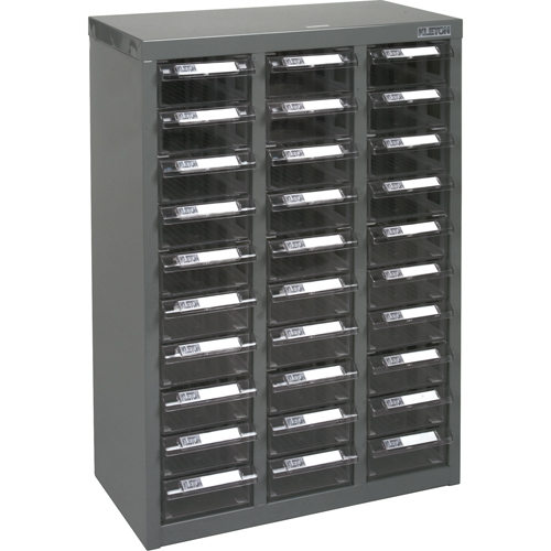 KPC-700 Parts Cabinet, Galvanized Steel, 30 Drawers, 17-1/2" x 8-7/10" x 25-3/10", Grey Cintas