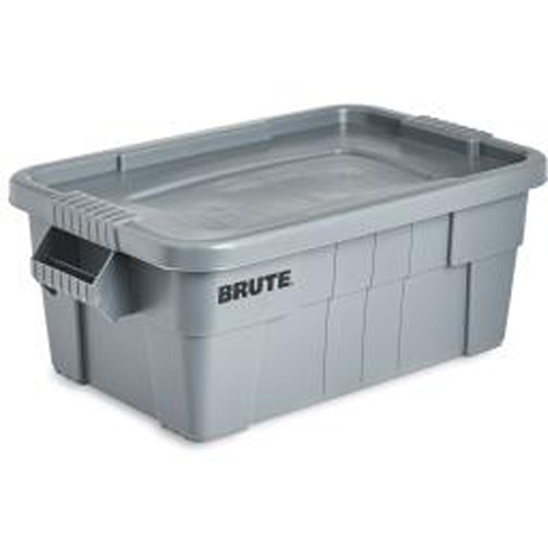 Bac de stockage Brute avec couvercle, 27,88” p x 16,5” la x 10,7" h, Capacit&eacute; 112 lb, Gris Cintas