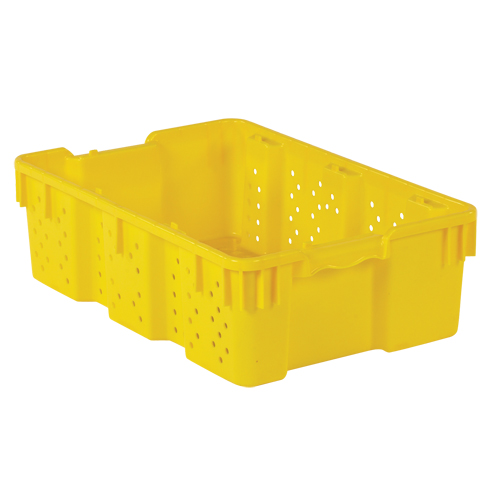 Contenant en plastique empilable Stack-N-Nest pour l'agriculture, 16" x 23,9" x 7,3", Jaune Cintas