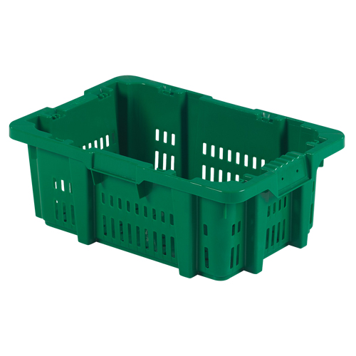 Contenant en plastique Stack-N-Nest pour la manutention des aliments, 16" x 23,9" x 8,8", Vert Cintas