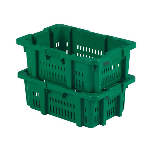 Contenant en plastique Stack-N-Nest pour la manutention des aliments, 16" x 23,9" x 8,8", Vert Cintas