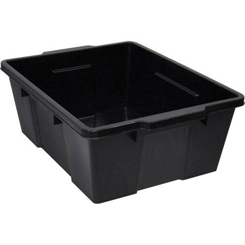 Contenant avec loquets en plastique,  la x 21" p x 7,75" h, Noir Cintas