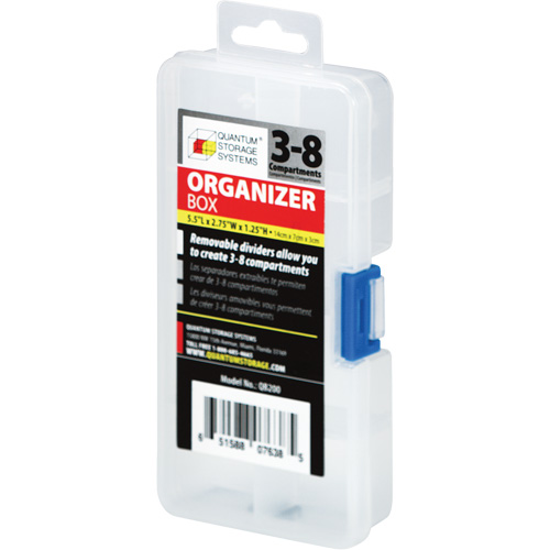 Boîte &agrave; compartiments en plastique, 2,75" la x 5,5" p x 1,25" h, 8 compartiments Cintas