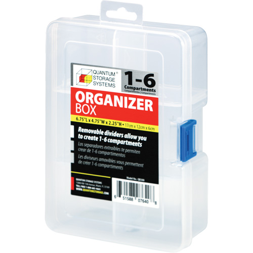 Boîte &agrave; compartiments en plastique, 4,75" la x 6,75" p x 2,25" h, 6 compartiments Cintas