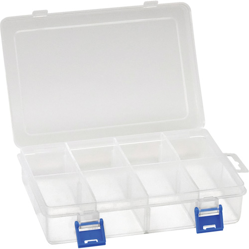 Boîte &agrave; compartiments en plastique, 5,5" la x 7,75" p x 1,75" h, 8 compartiments Cintas