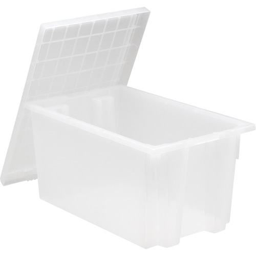 Heavy-Duty Stack & Nest Tote, 13" x 15.5" x 19.5", Clear Cintas