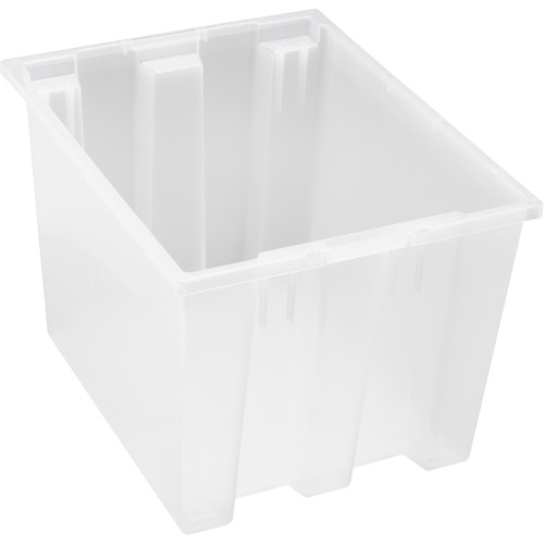 Heavy-Duty Stack & Nest Tote, 13" x 15.5" x 19.5", Clear Cintas