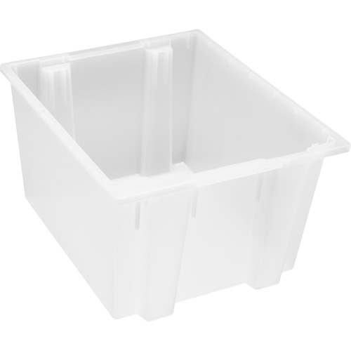 Heavy-Duty Stack & Nest Tote, 13" x 19.5" x 23.5", Clear Cintas