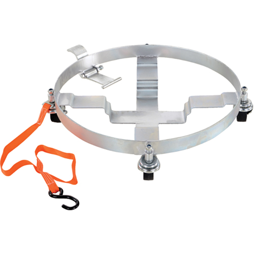 Chariots &agrave; inclinaison pour baril, Acier, Capacit&eacute;e 1200 lb, Diam&egrave;tre 23-1/2", Roue en Fonte Cintas