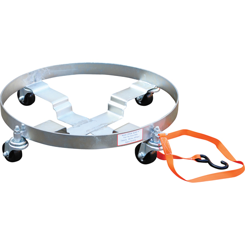 Multi-Tier Drum Dollies, Steel, 900 lbs. Capacity, 23-1/2" Diameter, Rubber Casters Cintas