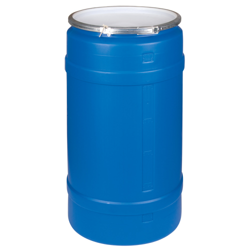 Polyethylene Drums, 30 US gal. (25 imp. Gal.), Open Top, Blue Cintas